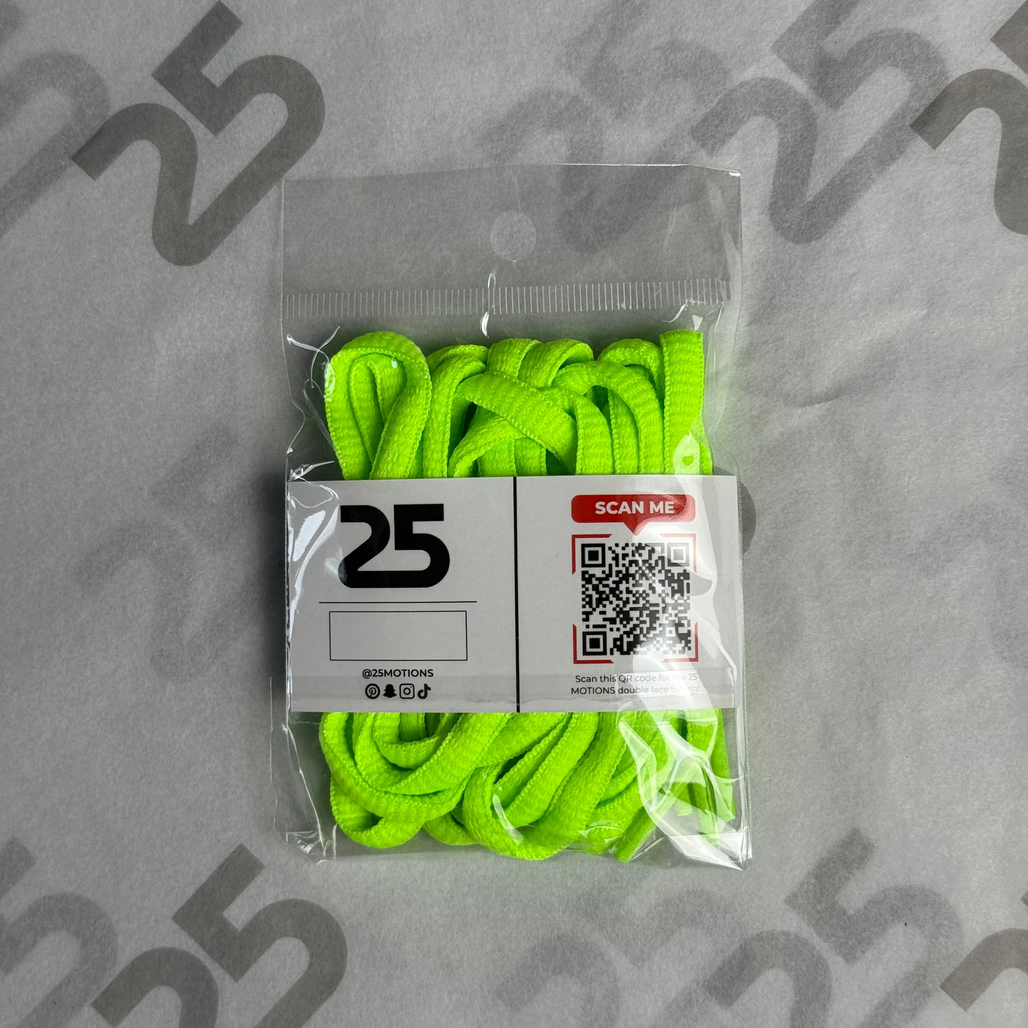 25Motions Oval Laces - Lime Yellow