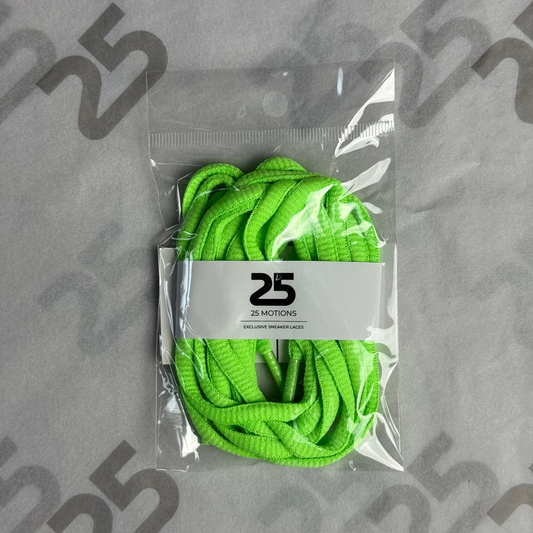 25Motions Oval Laces - Lime Green