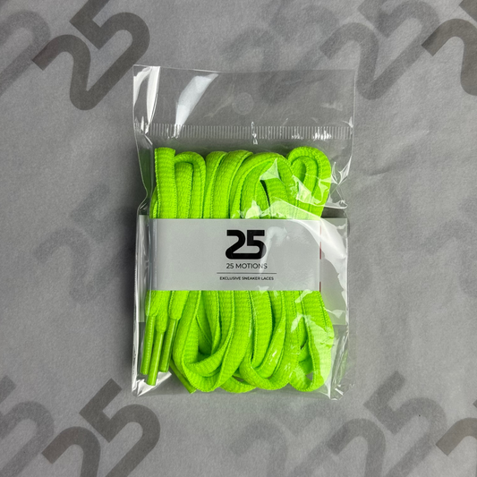 25Motions Oval Laces - Lime Yellow