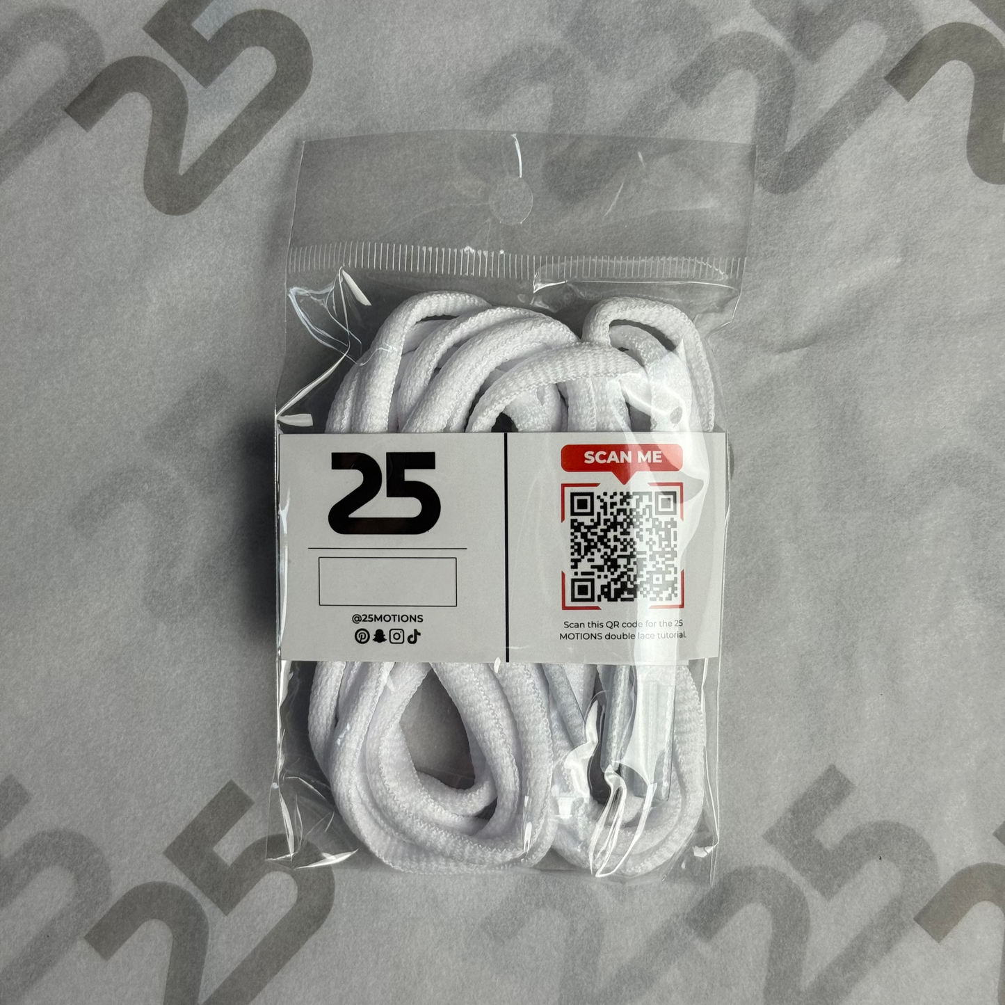 25Motions Oval Laces - White